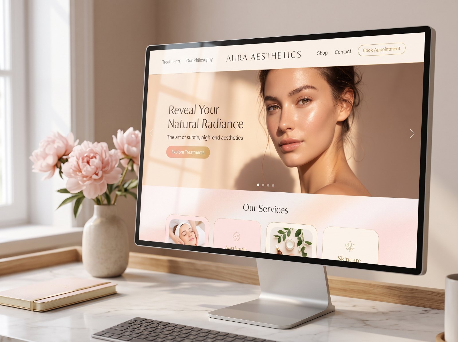Modern beauty website UI design 2K 20261024154506